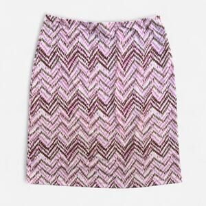 Savvy Vintage 90s/Y2K Chevron Print Colorful Knee Length Skirt